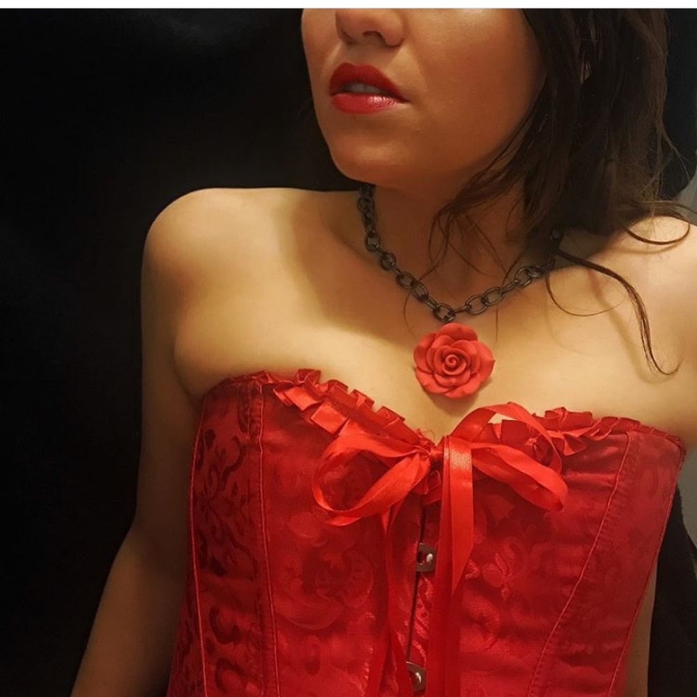 Red Rose Gun Metal Gothic New